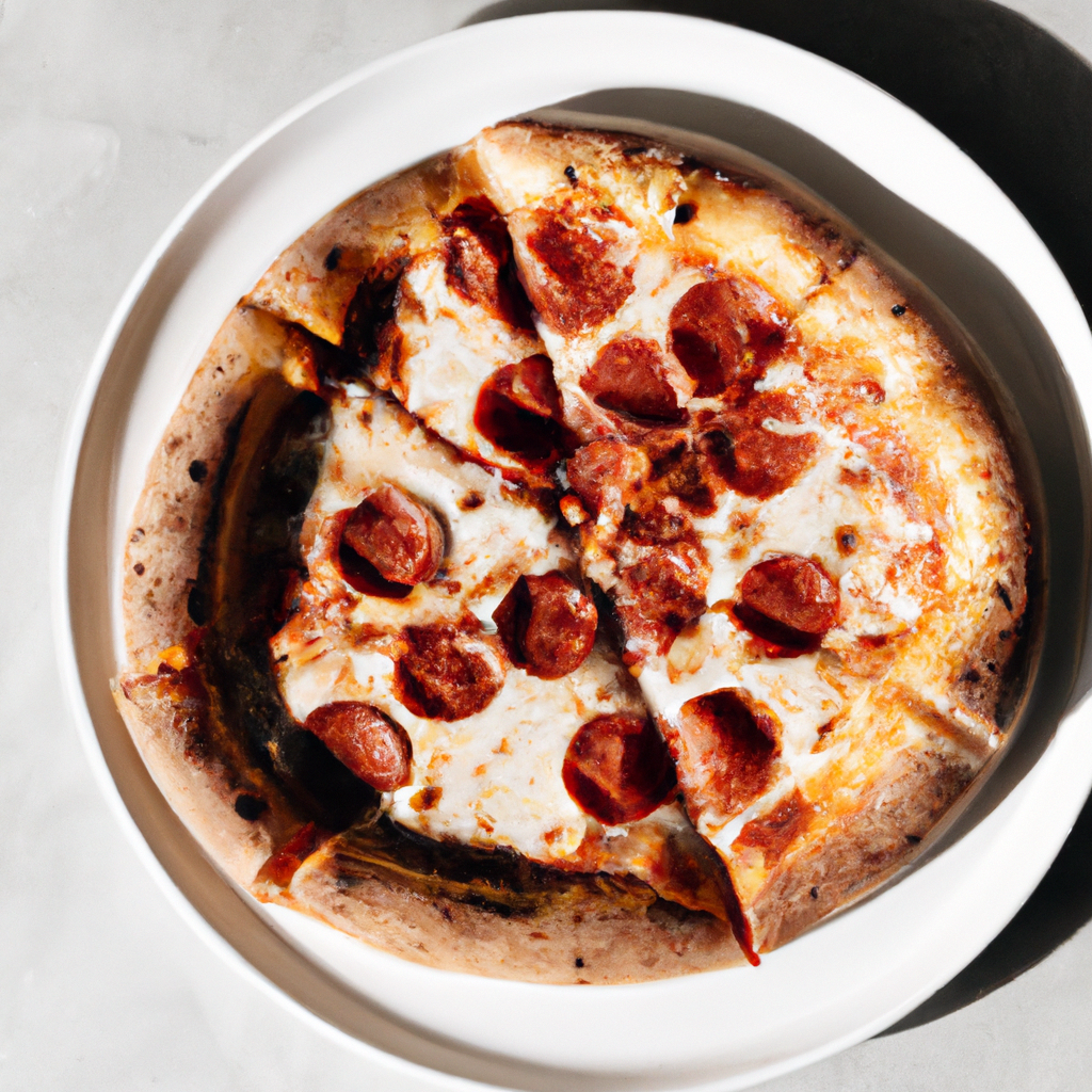 미니멀한 스타일의 피자 슬라이스